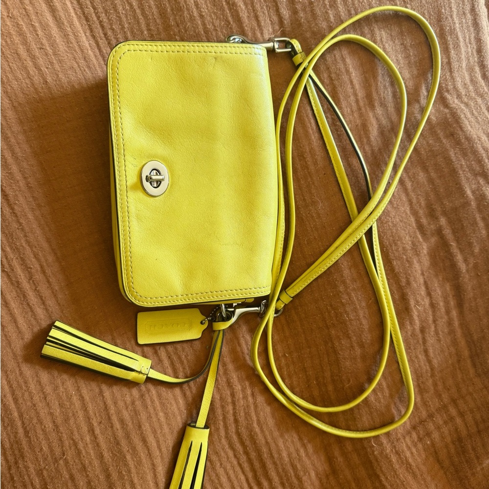 Yellow Coach Dinky Crossbody Bag